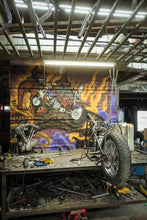 Load image into Gallery viewer, Cheetah pitchfork sissy bar